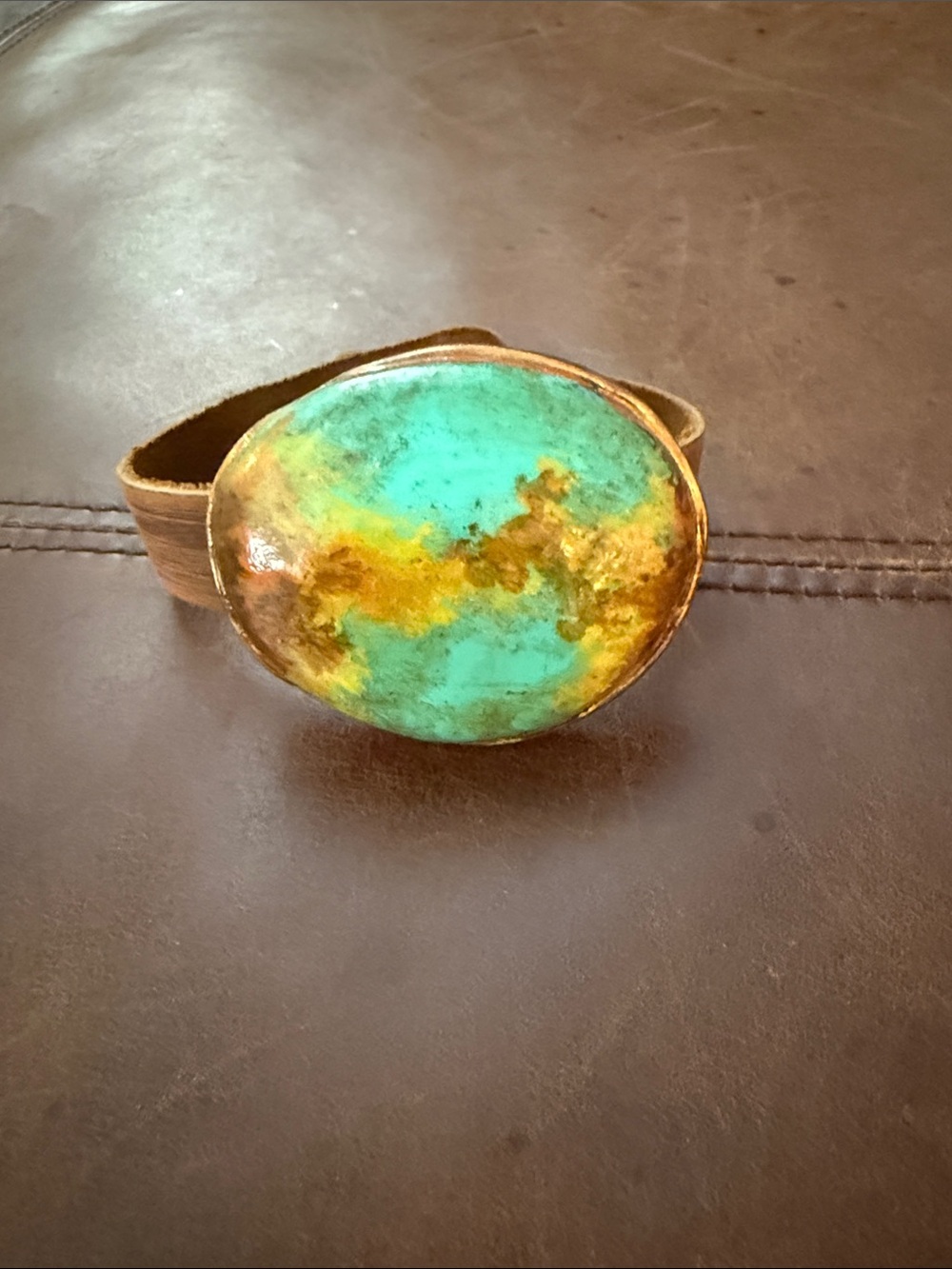 NEW Sookie Sookie Large Handcrafted Faux Turquoise leather Bracelet. OS